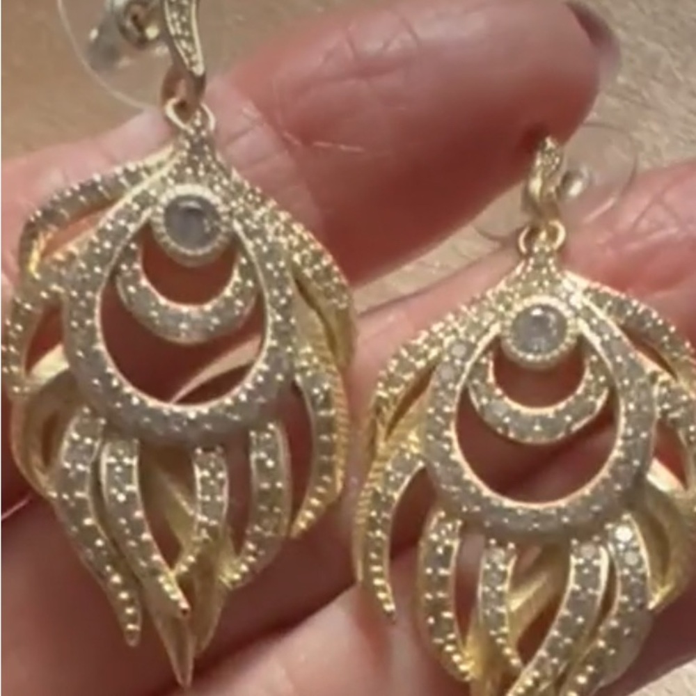 Kendra Scott Gold-Tone Crystal Pavé Emilia earrings